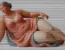Rappresentazione artistica di una donna adulta seduta, associata al tema del lipedema