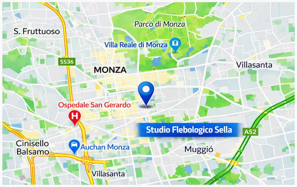 Mappa della sede Studio Flebologico Sella